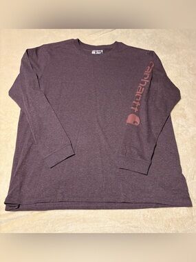 Carhartt Kids Long Sleeve Tee — Plum with Dark Pink Logo